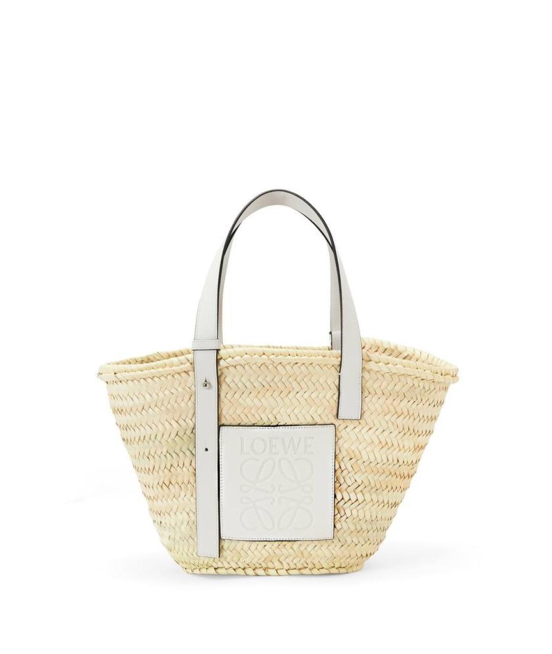 LOEWE Бежевая пелетеная пляжная сумка, фото 2