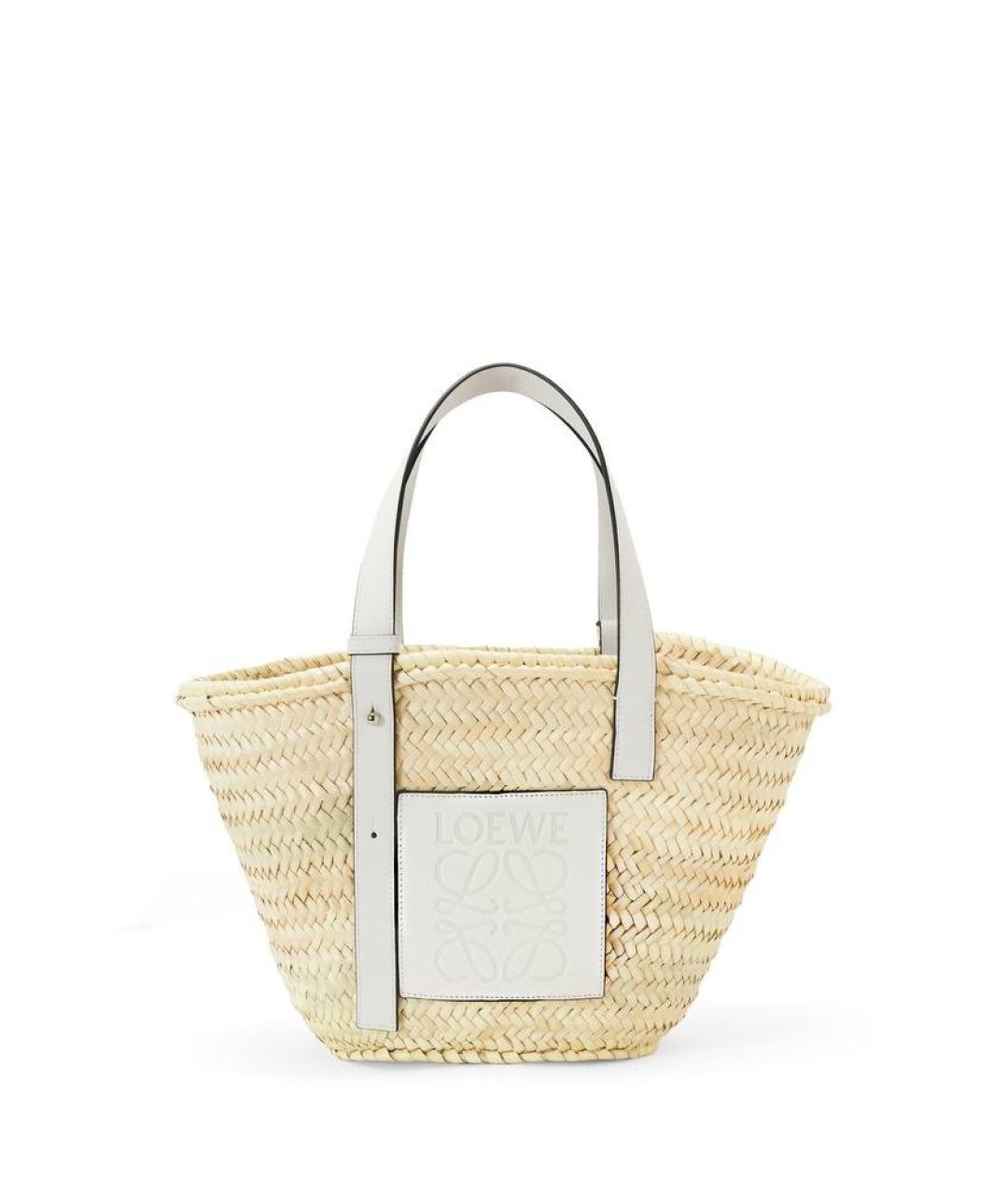 LOEWE Бежевая пелетеная пляжная сумка, фото 5