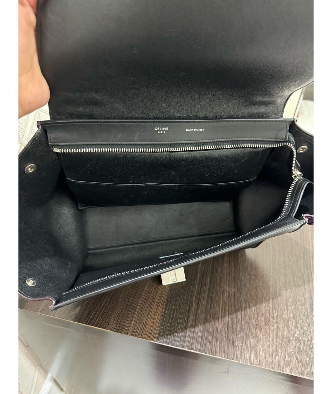 CELINE PRE-OWNED Бордовая кожаная сумка с короткими ручками, фото 4