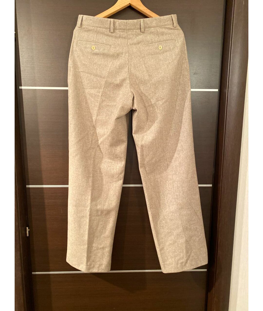 ARMANI COLLEZIONI Бежевые шерстяные классические брюки, фото 2