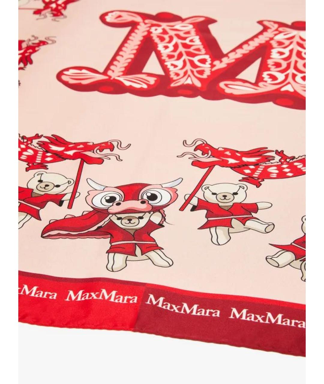 MAX MARA Розовый шелковый платок, фото 2
