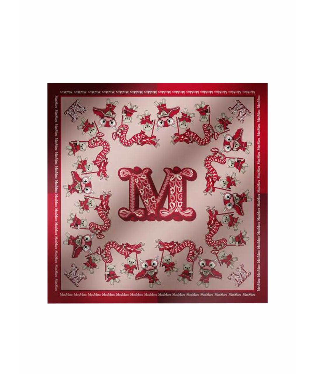 MAX MARA Розовый шелковый платок, фото 1