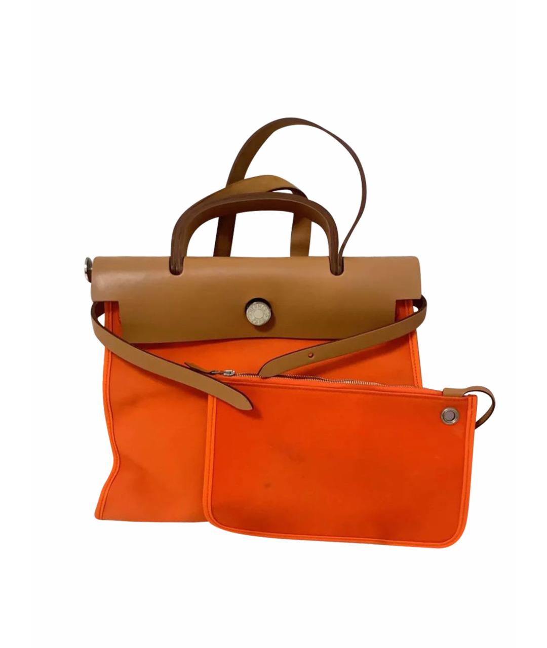 HERMES Оранжевая сумка с короткими ручками, фото 1