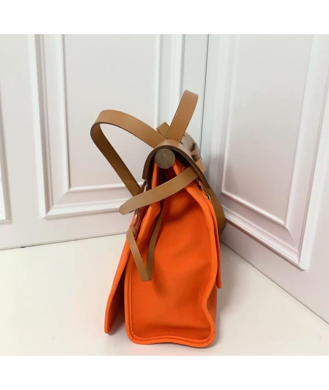 HERMES Оранжевая сумка с короткими ручками, фото 2