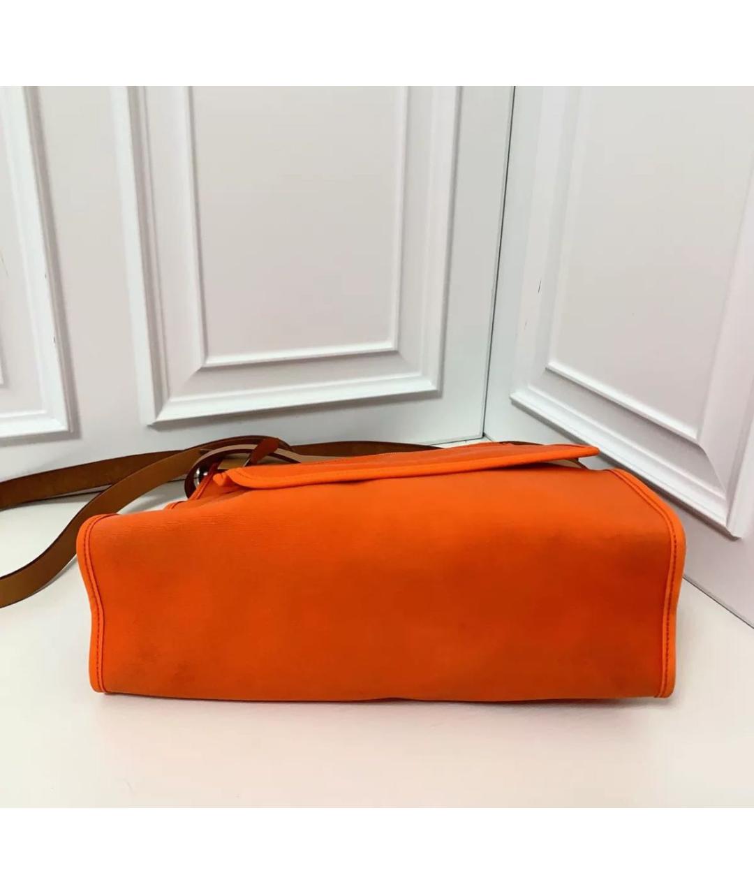 HERMES Оранжевая сумка с короткими ручками, фото 5