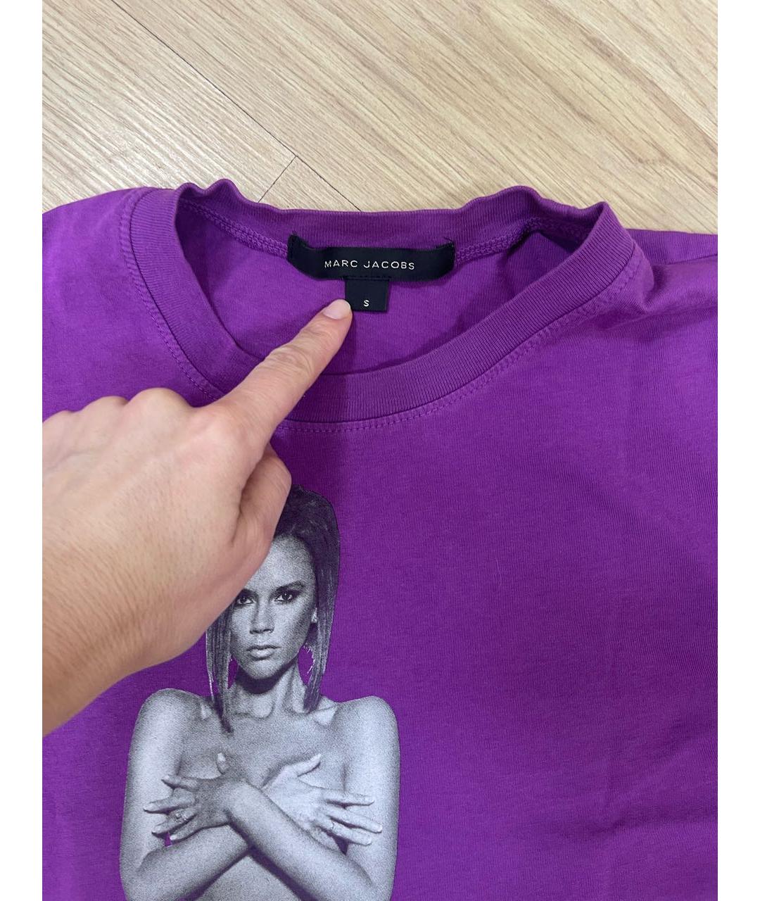 MARC JACOBS Фиолетовая хлопковая футболка, фото 3