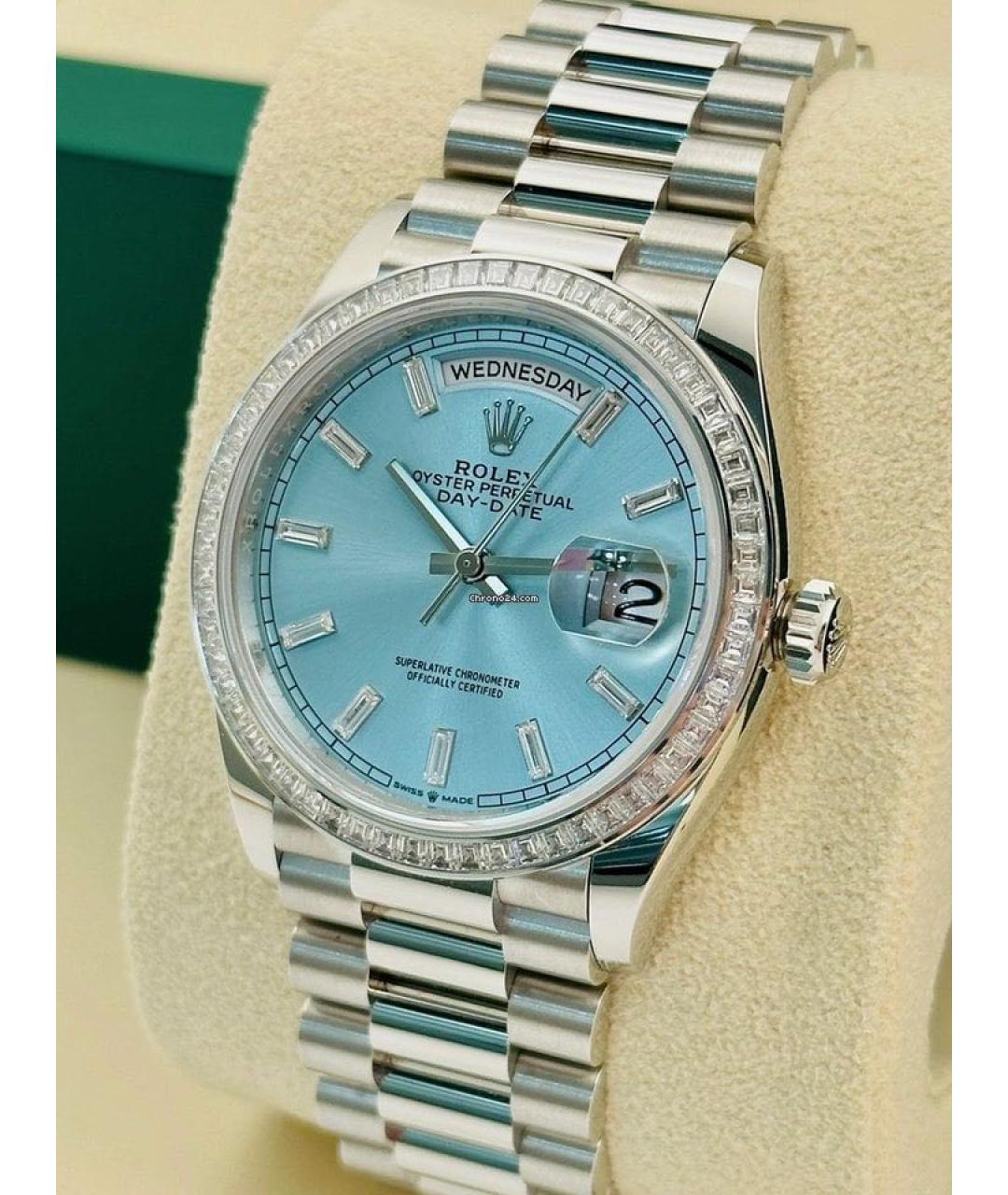 ROLEX Бирюзовые платиновые часы, фото 3