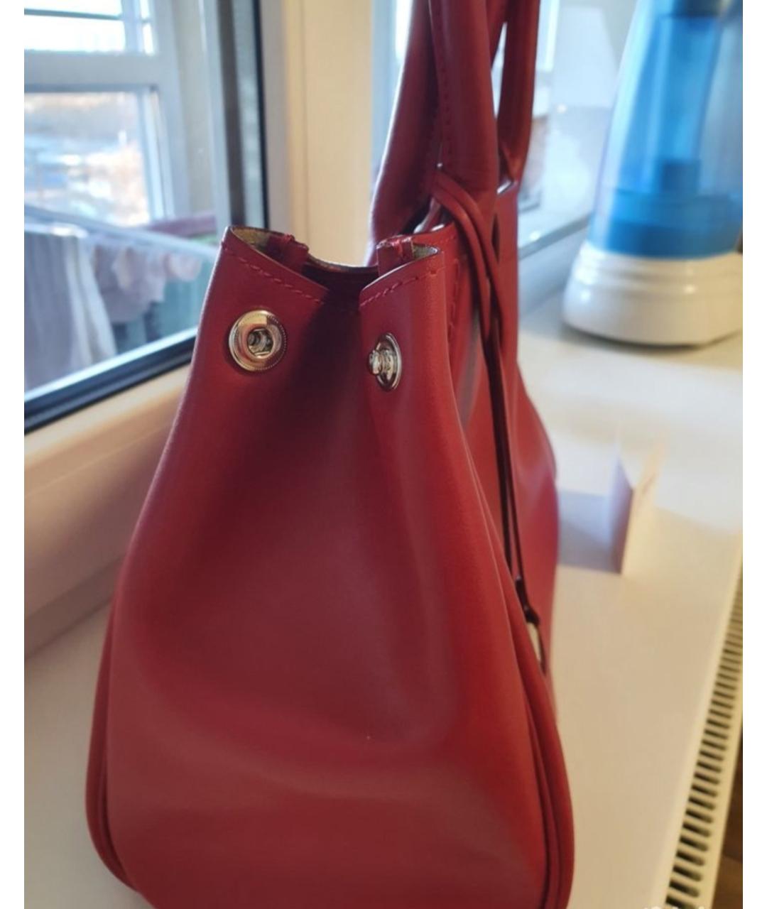 SALVATORE FERRAGAMO Красная кожаная сумка с короткими ручками, фото 6