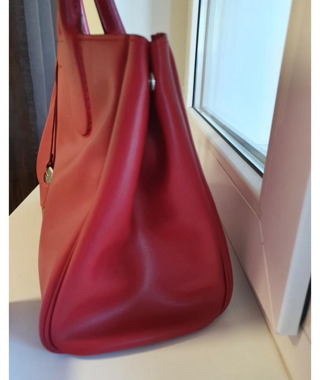 SALVATORE FERRAGAMO Красная кожаная сумка с короткими ручками, фото 2