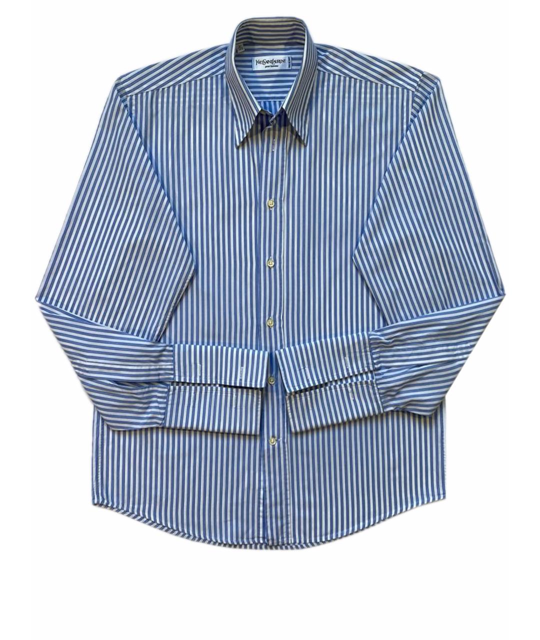 SAINT LAURENT Голубая хлопковая классическая рубашка, фото 7