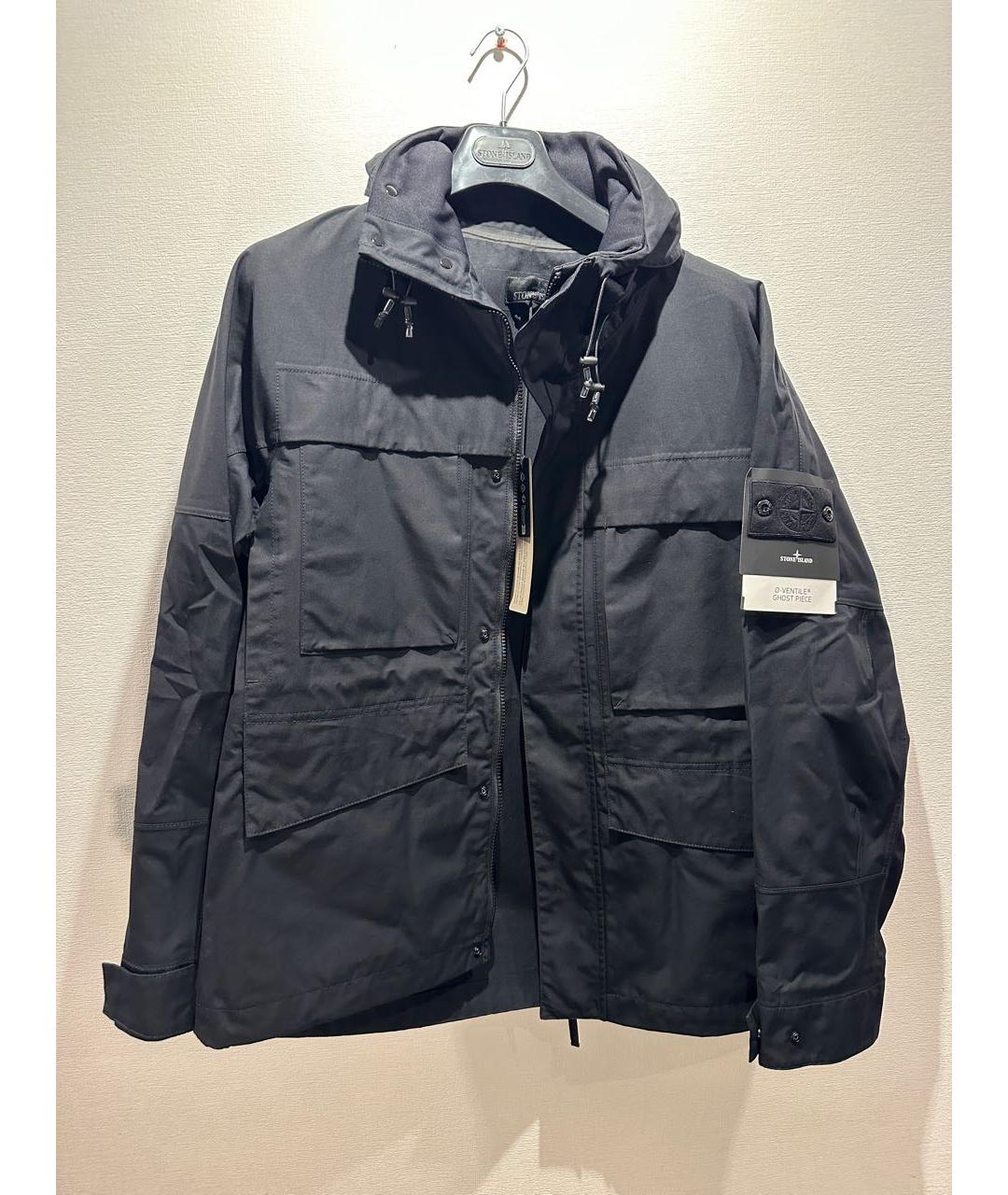 STONE ISLAND Черная хлопковая куртка, фото 7