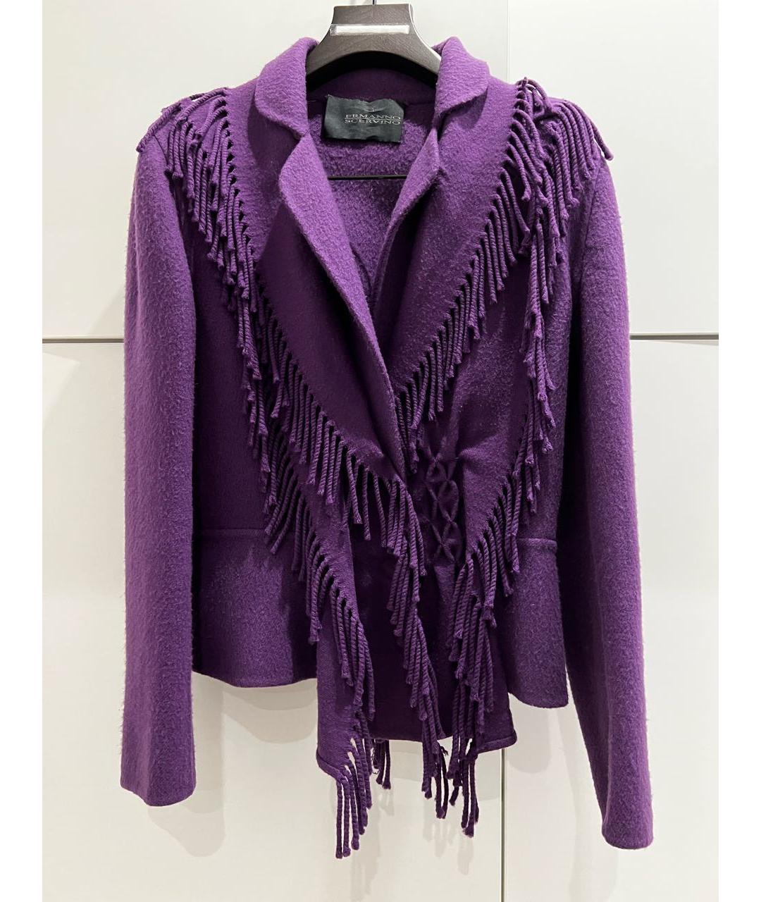 ERMANNO SCERVINO Фиолетовая шерстяная куртка, фото 9