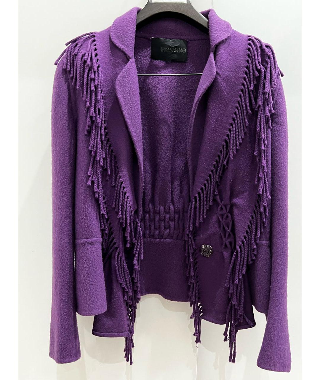ERMANNO SCERVINO Фиолетовая шерстяная куртка, фото 7