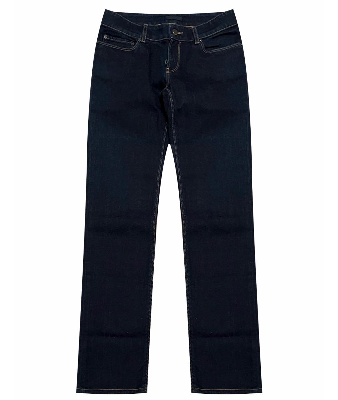 PRADA Темно-синие хлопковые прямые джинсы, фото 1