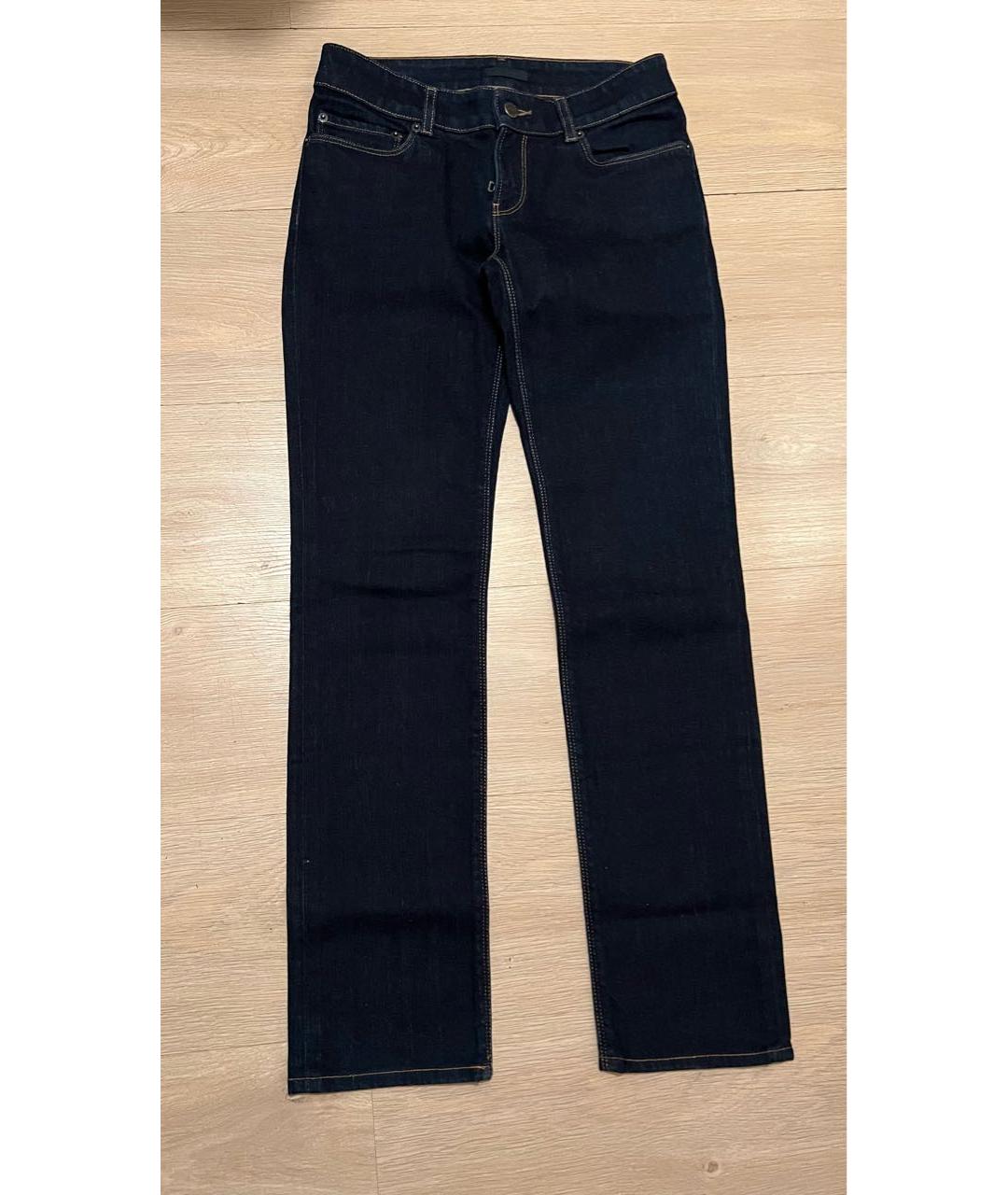 PRADA Темно-синие хлопковые прямые джинсы, фото 8