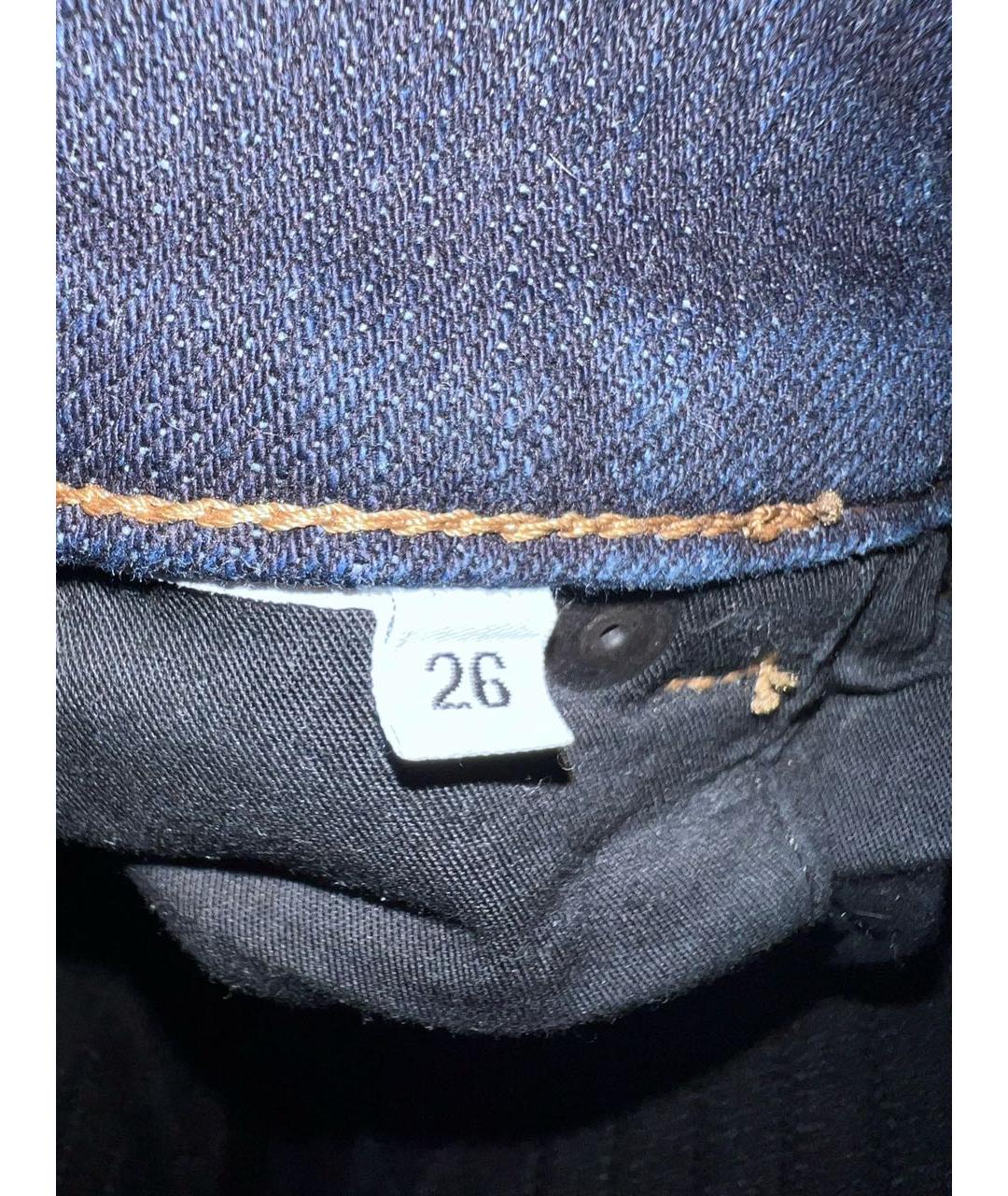 PRADA Темно-синие хлопковые прямые джинсы, фото 5
