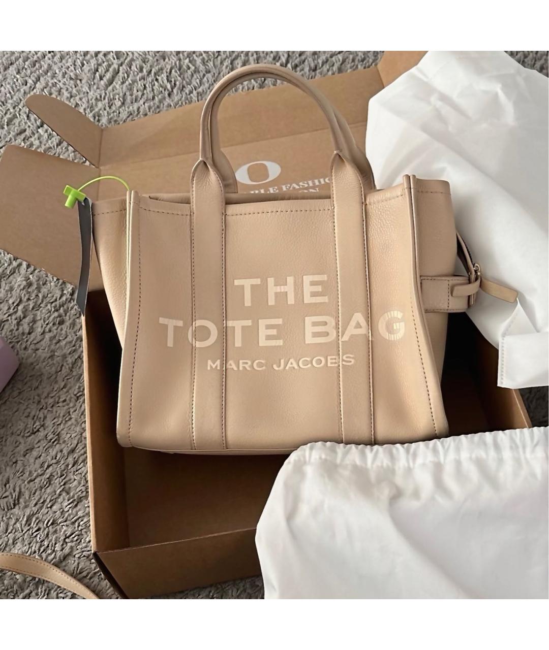 MARC JACOBS Бежевая кожаная сумка тоут, фото 5