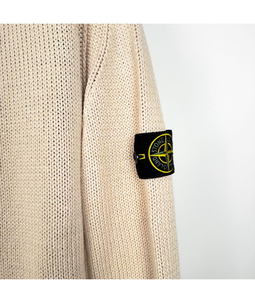 STONE ISLAND Бежевый хлопковый джемпер / свитер, фото 4