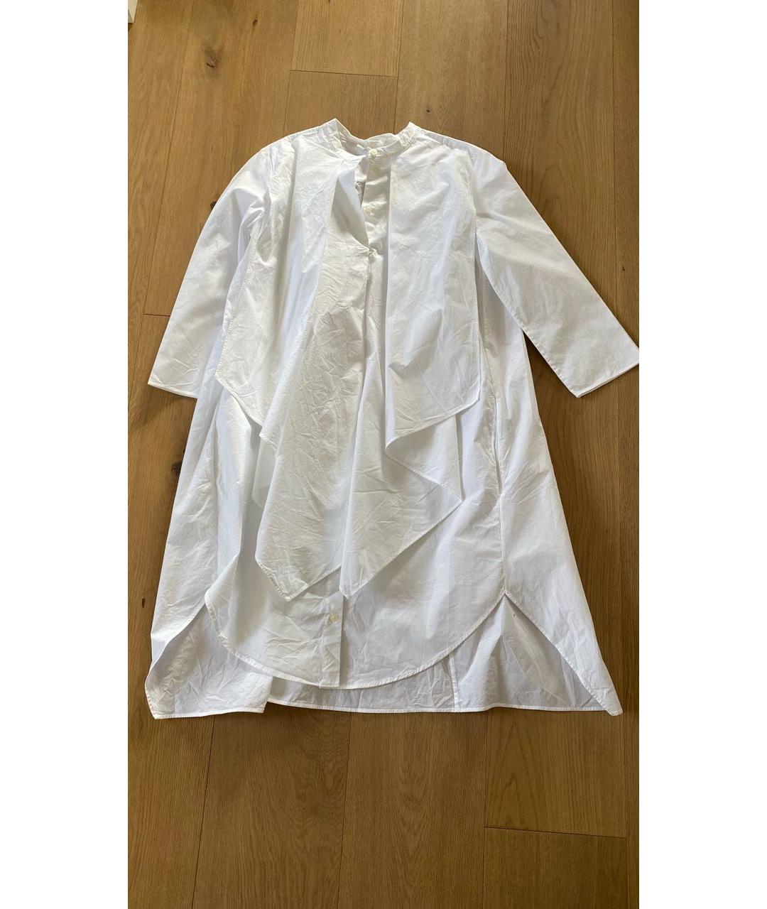 COS Белое хлопко-эластановое повседневное платье, фото 7