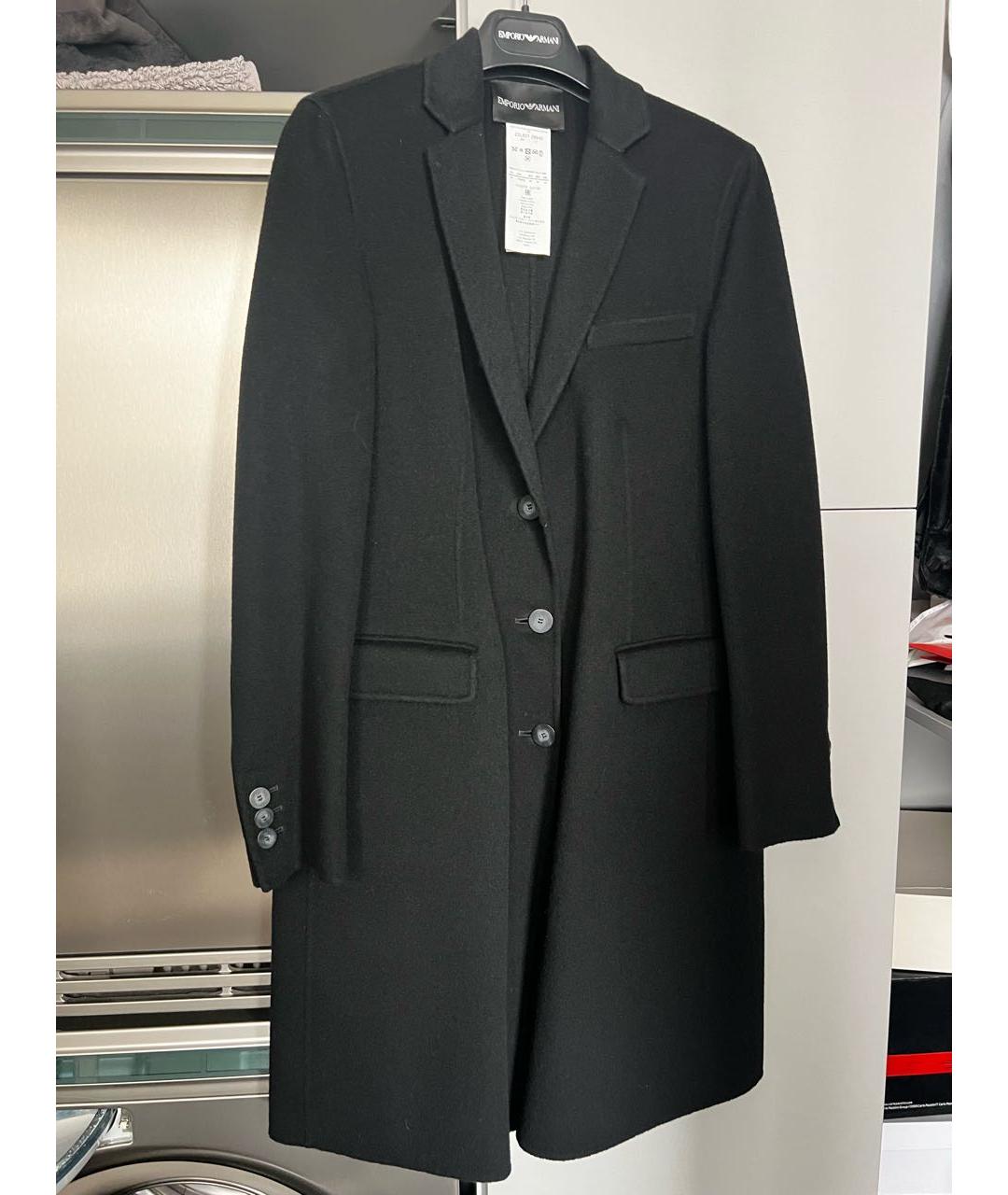 EMPORIO ARMANI Черное кашемировое пальто, фото 7