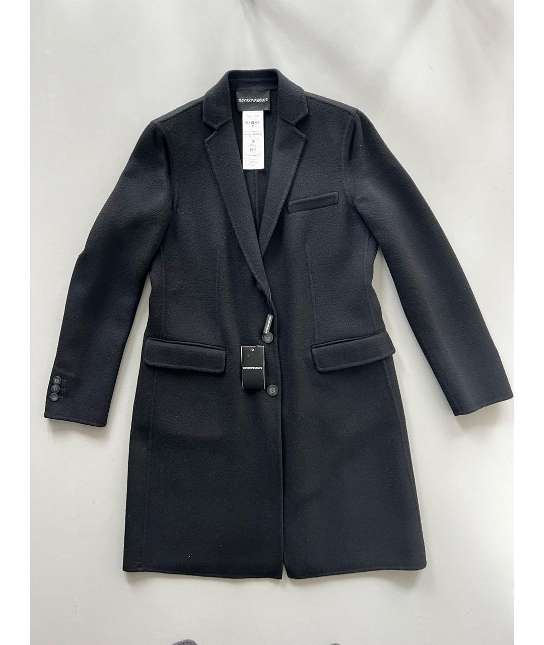 EMPORIO ARMANI Черное кашемировое пальто, фото 8