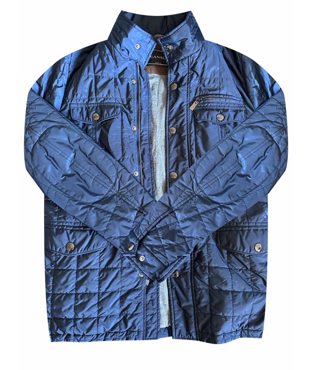 CANALI Темно-синяя полиэстеровая куртка, фото 1