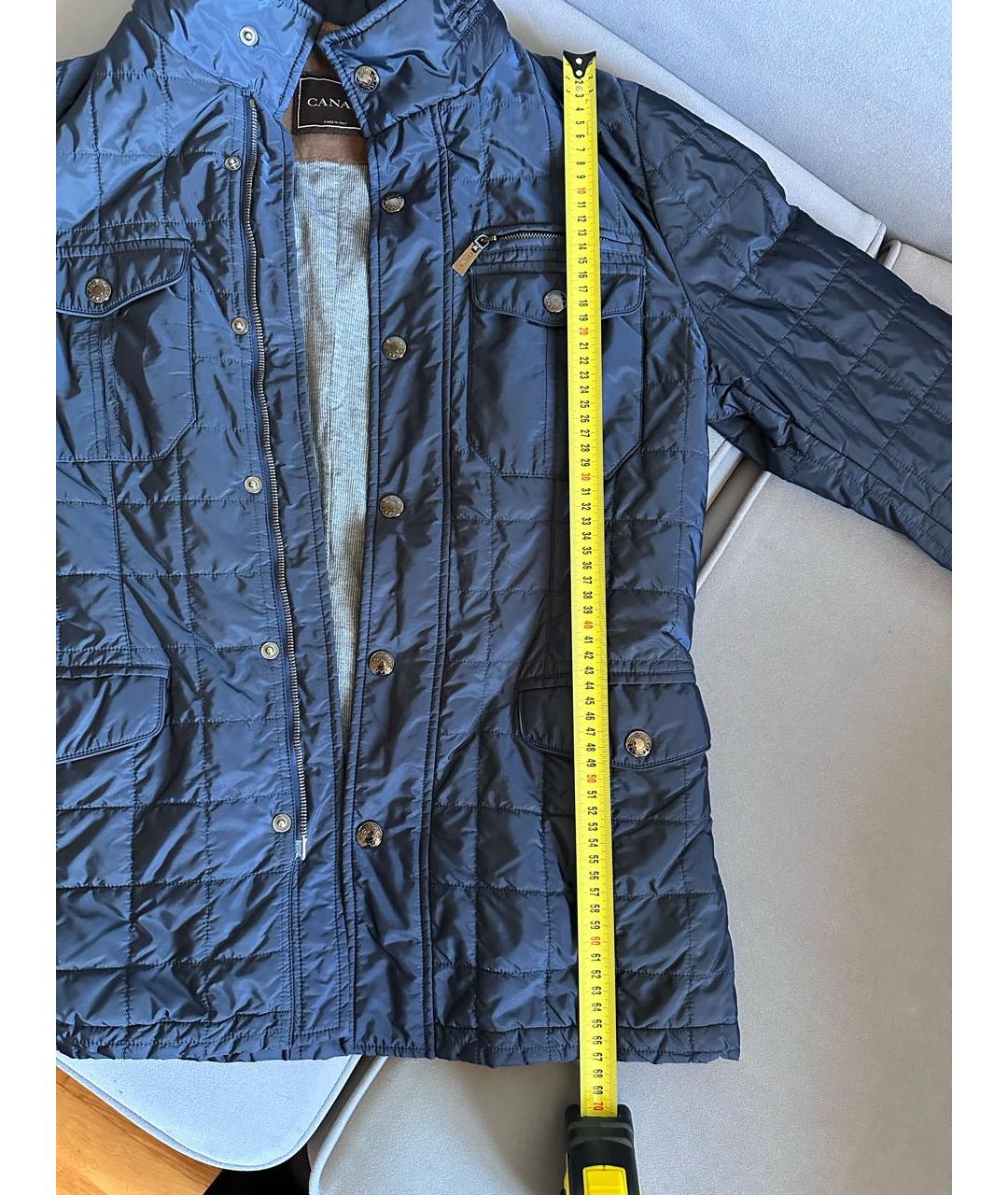 CANALI Темно-синяя полиэстеровая куртка, фото 6