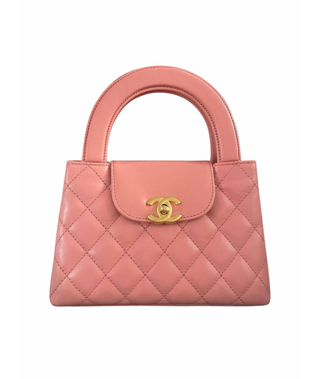 CHANEL Розовая кожаная сумка с короткими ручками, фото 1