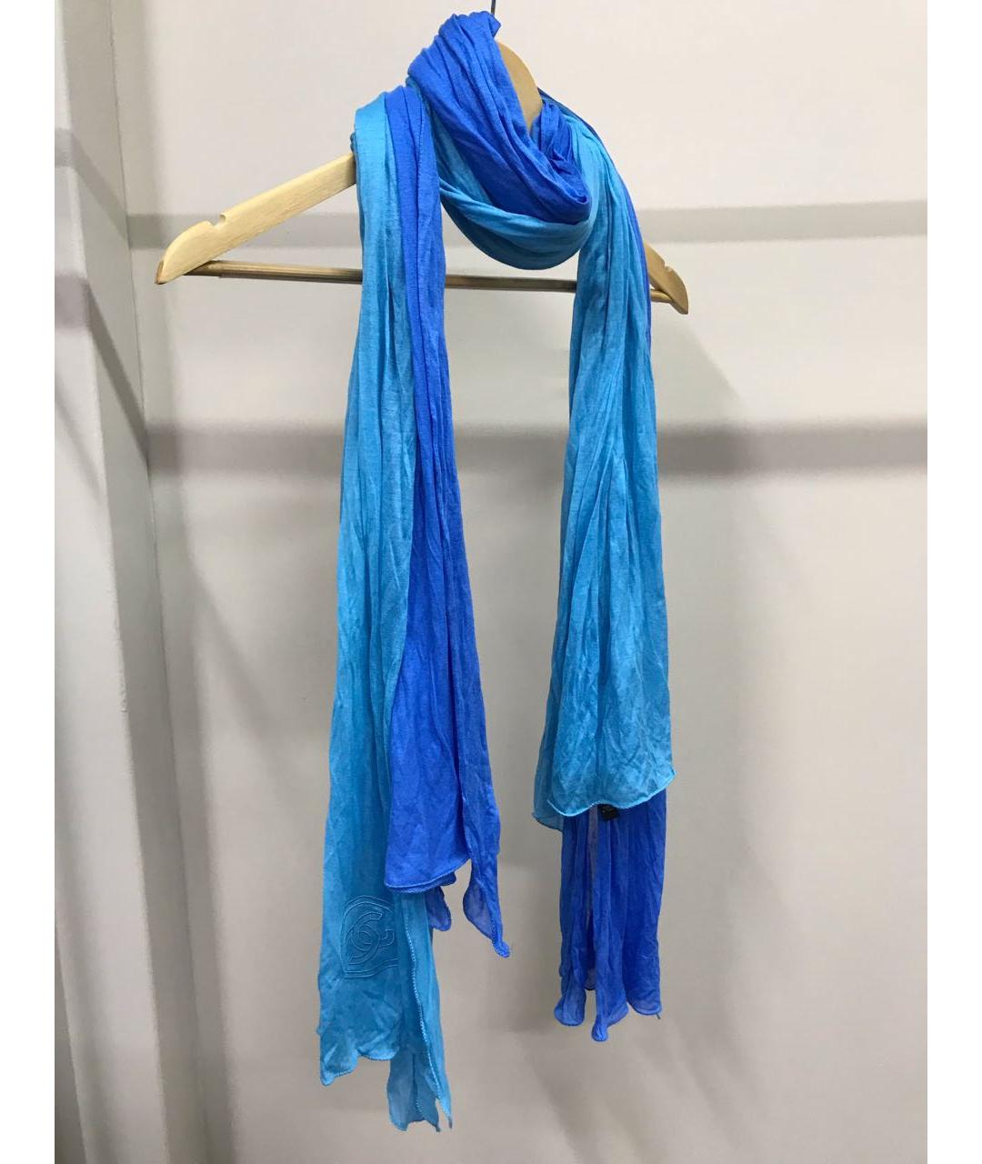 CHANEL Голубой хлопковый шарф, фото 2