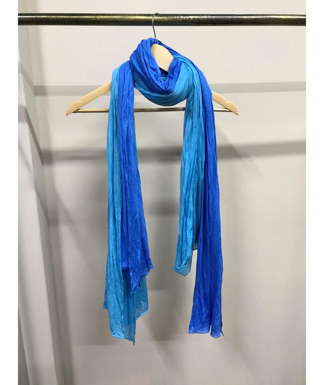 CHANEL Голубой хлопковый шарф, фото 6