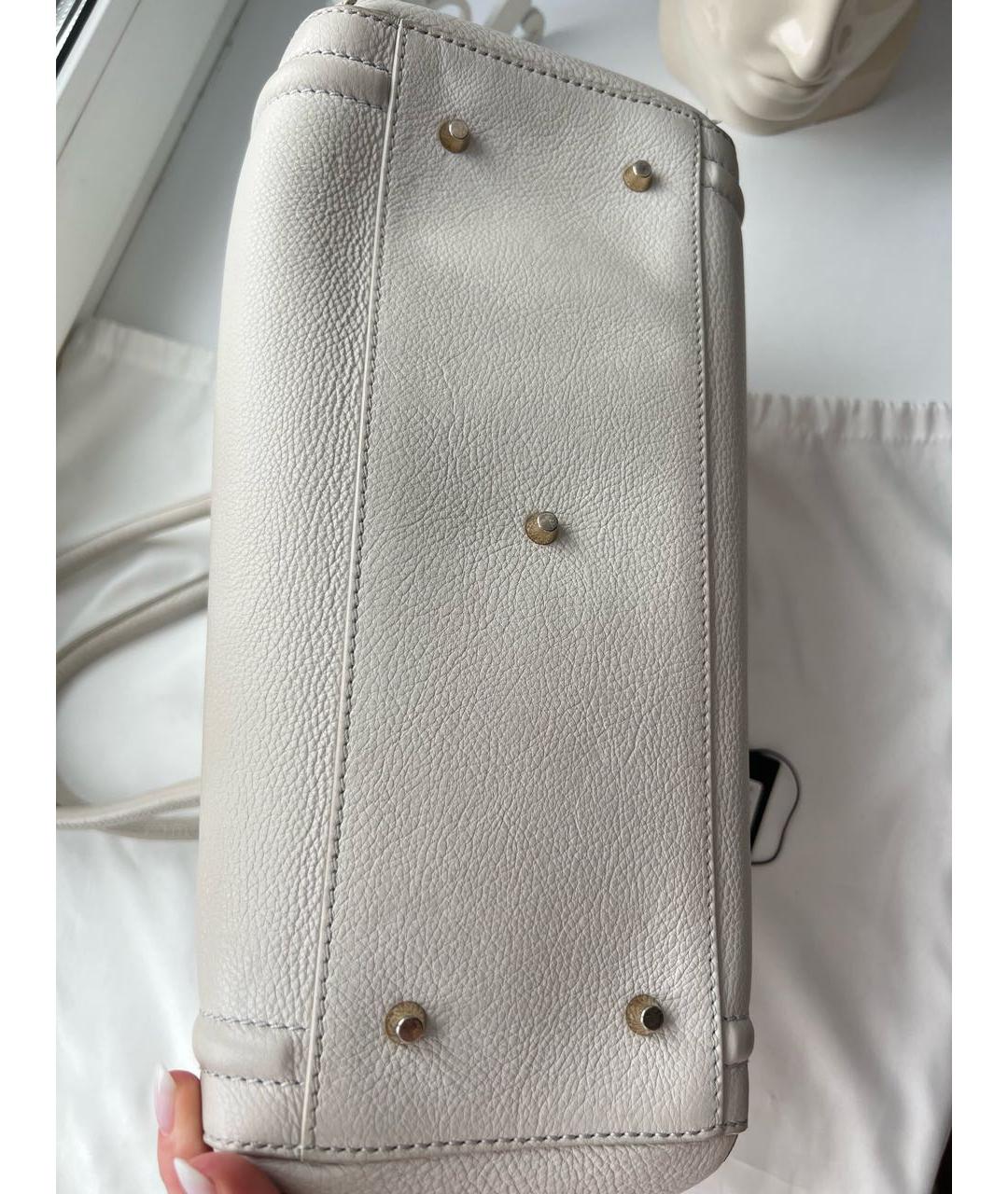 FURLA Белая кожаная сумка с короткими ручками, фото 6