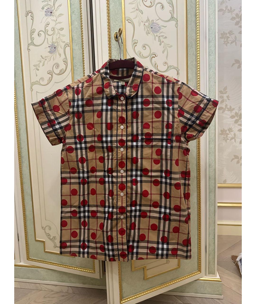 BURBERRY Красная хлопковая рубашка, фото 5