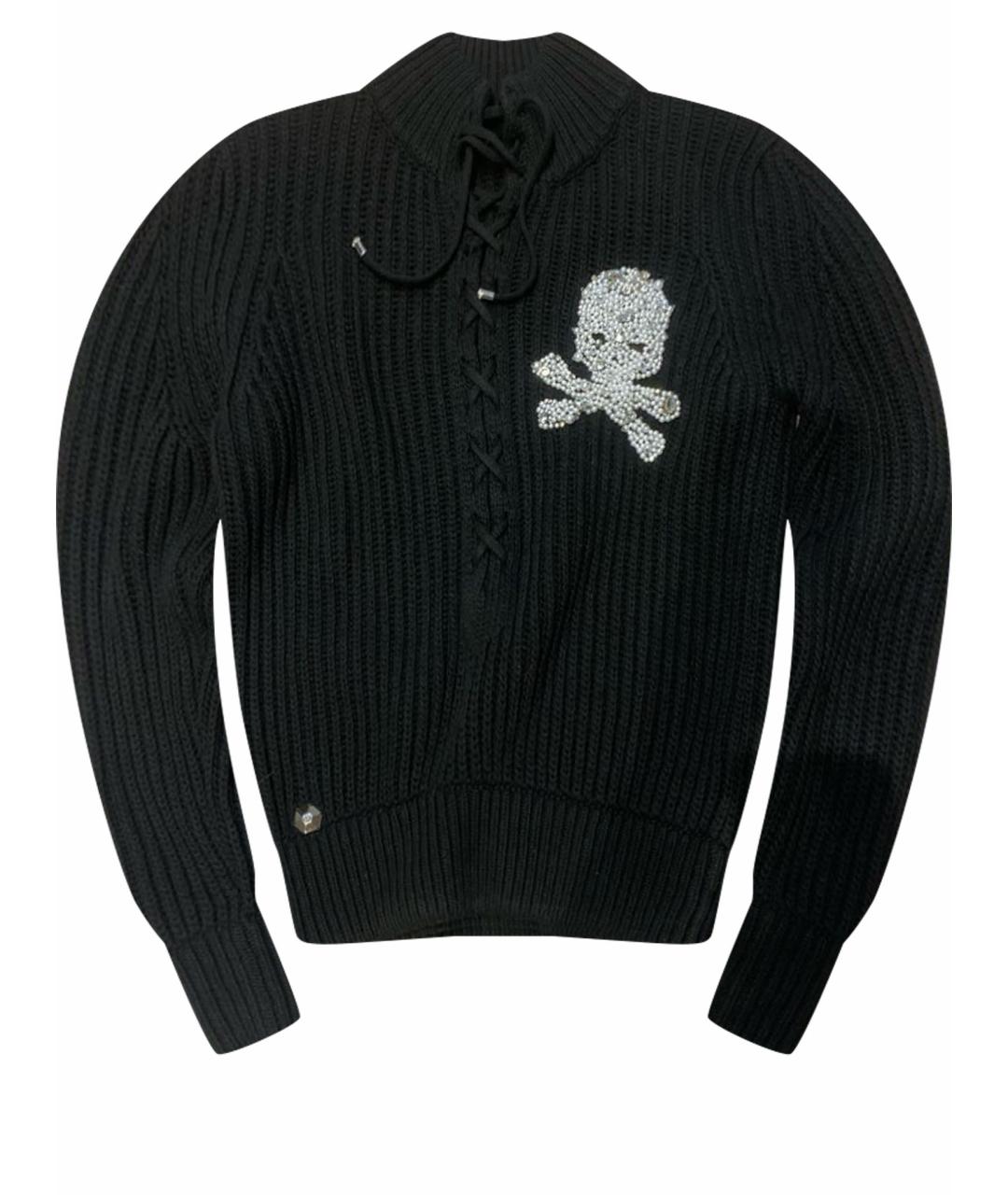 PHILIPP PLEIN Черный шерстяной джемпер / свитер, фото 1