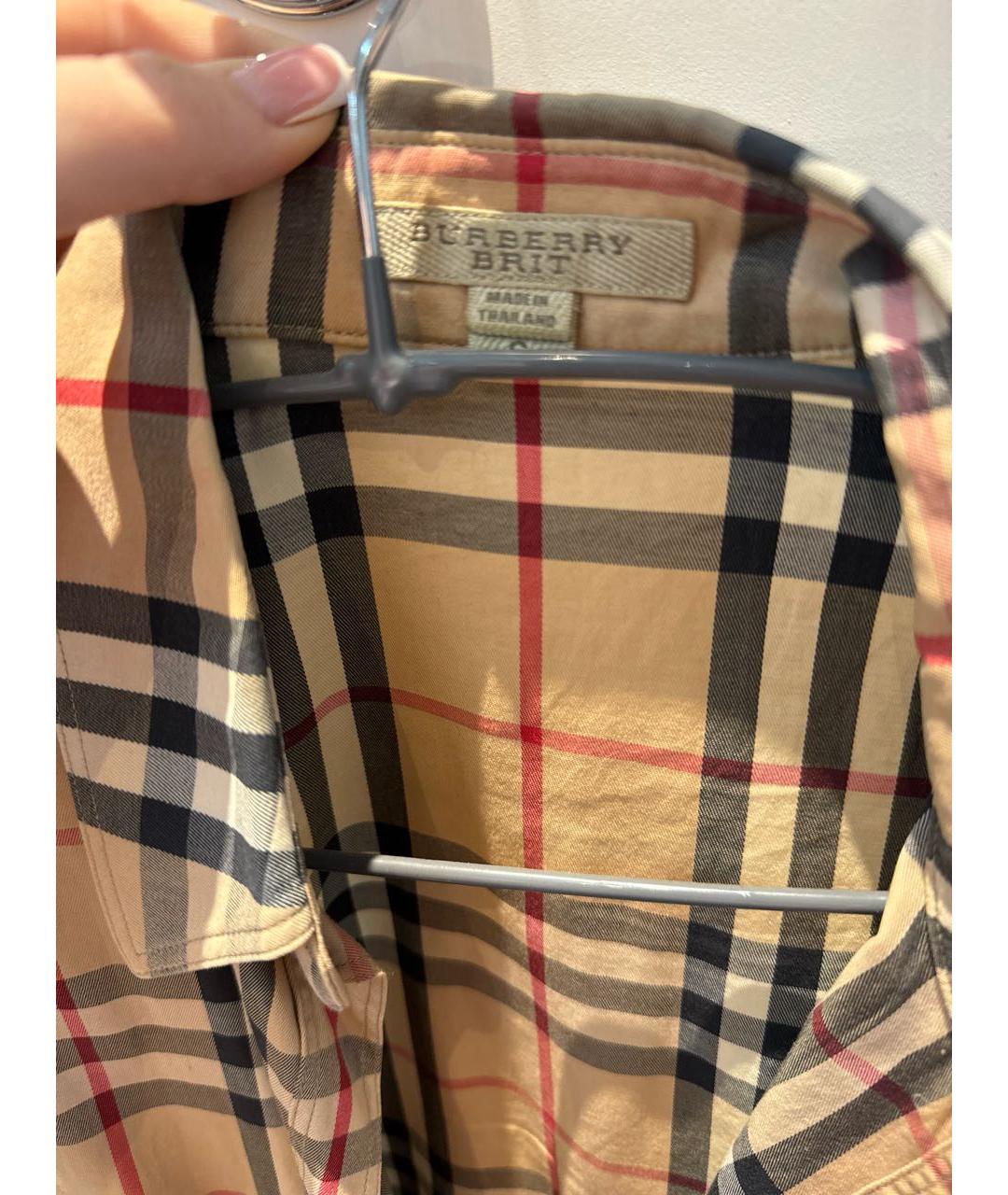 BURBERRY Горчичная хлопковая рубашка, фото 3