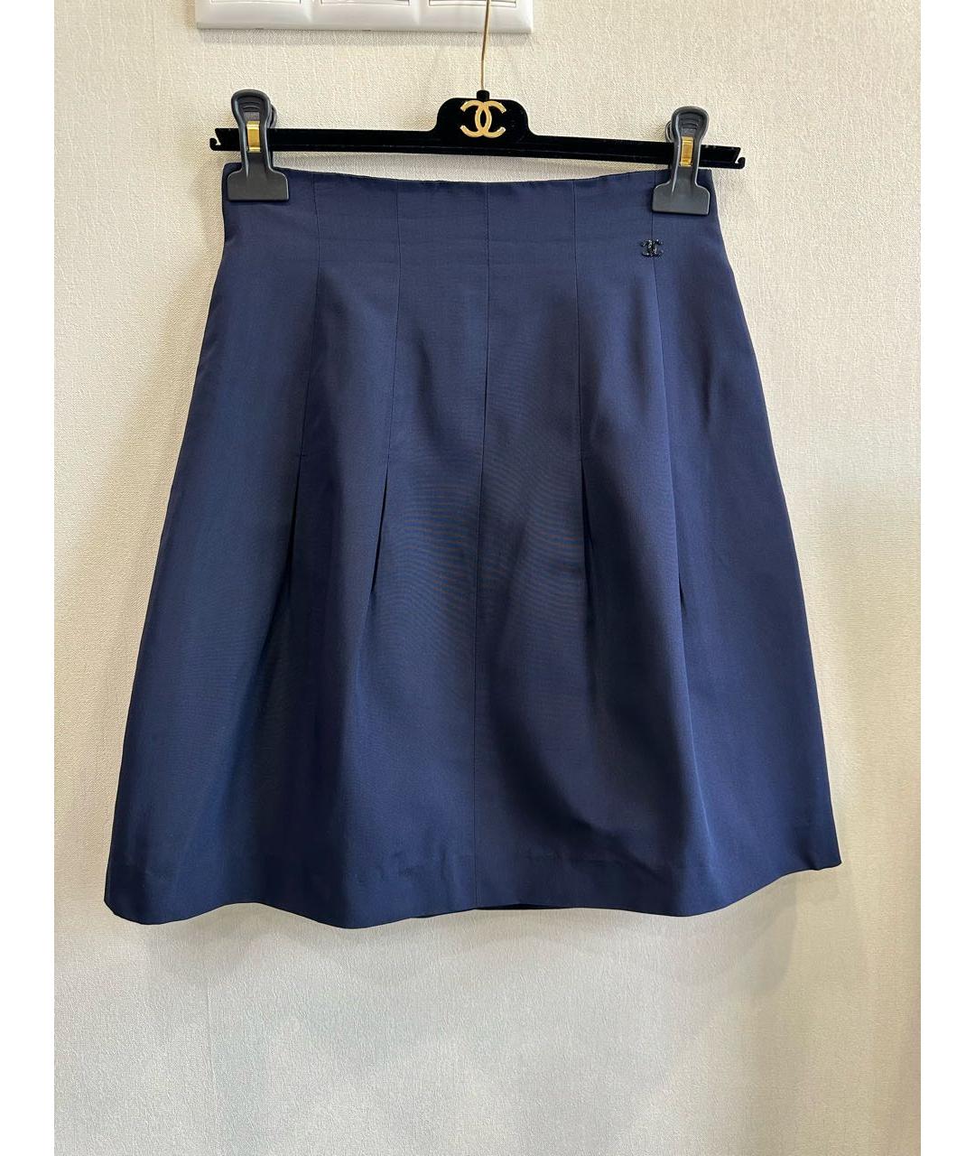 CHANEL Темно-синяя юбка мини, фото 7