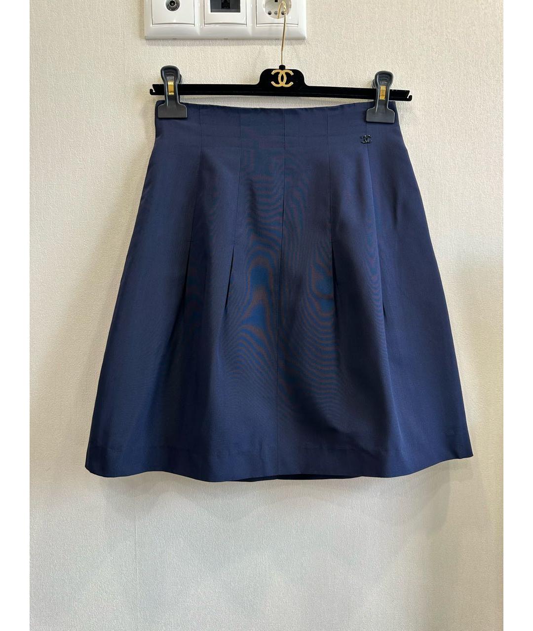 CHANEL Темно-синяя юбка мини, фото 6