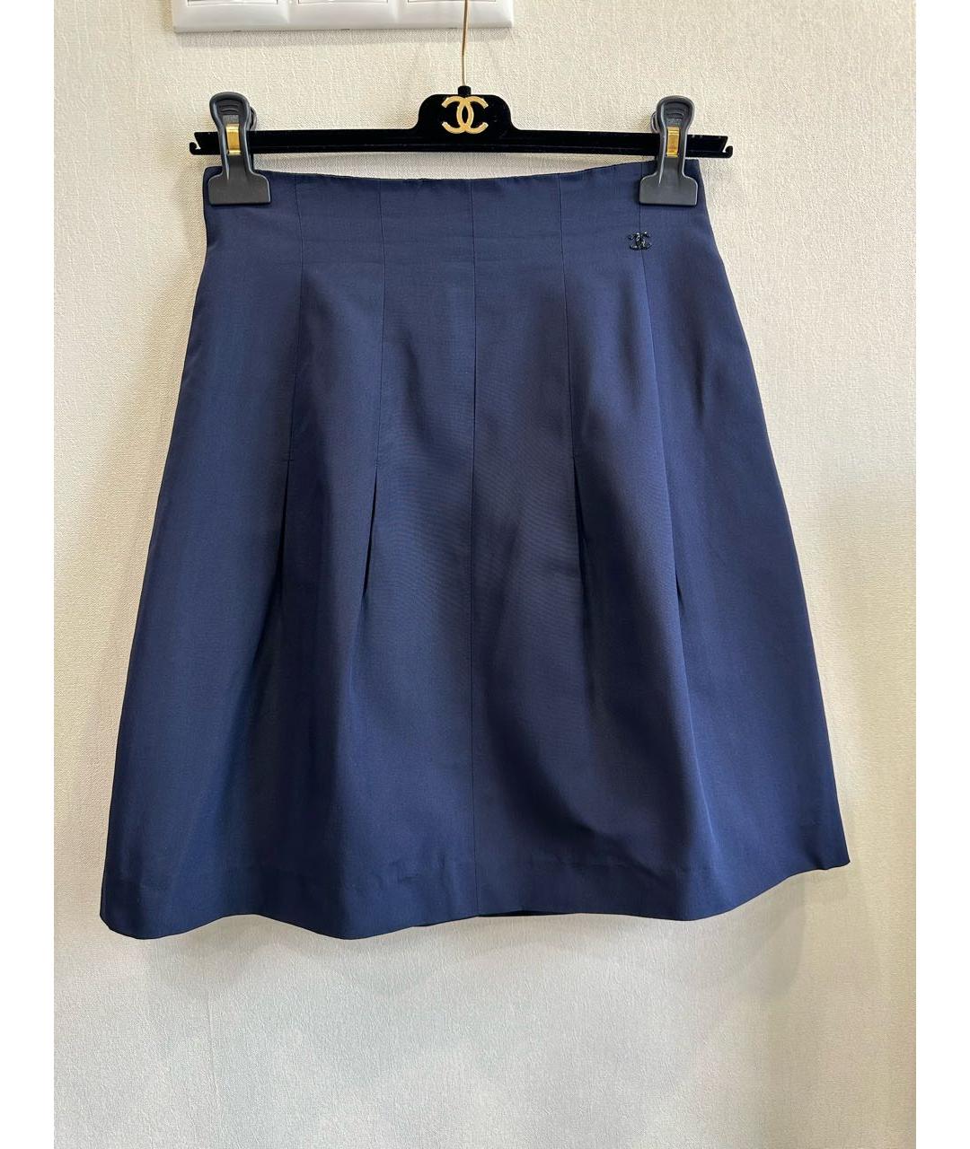 CHANEL Темно-синяя юбка мини, фото 2