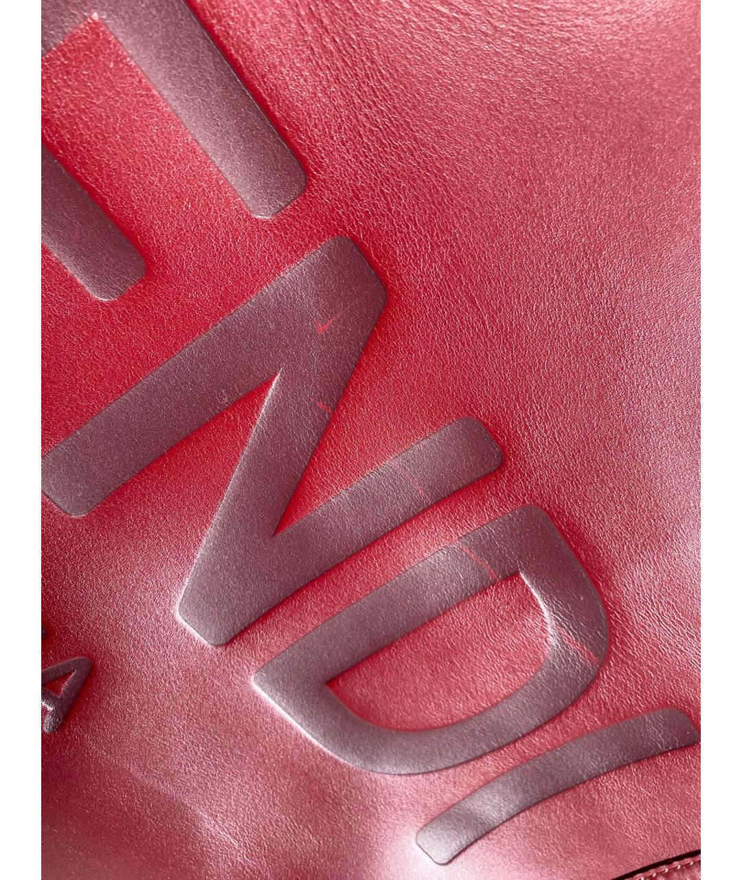 FENDI Бордовая кожаная сумка с короткими ручками, фото 6