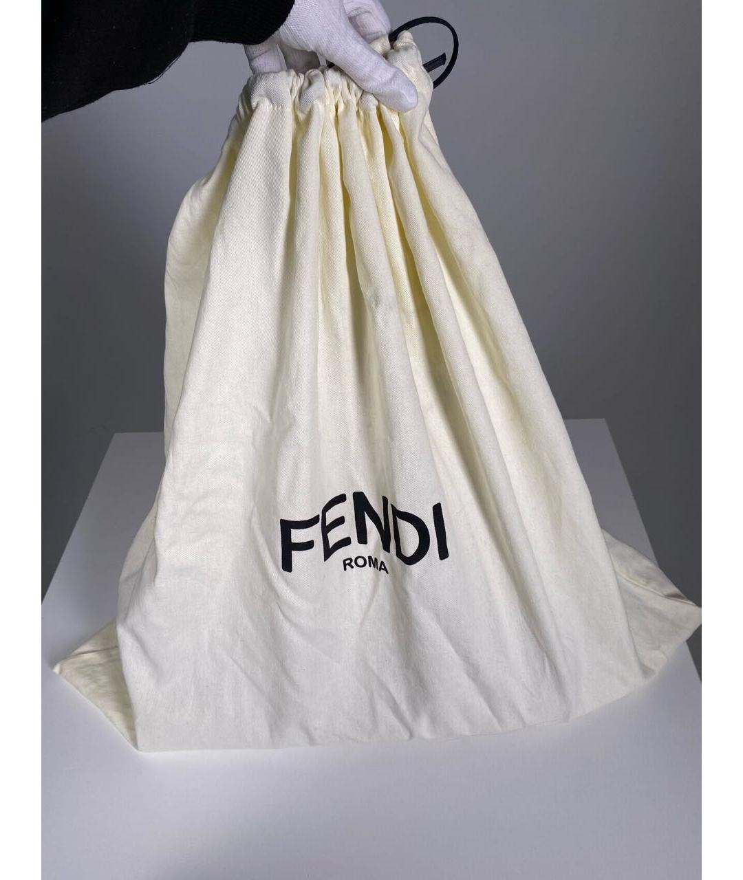 FENDI Бордовая кожаная сумка с короткими ручками, фото 8