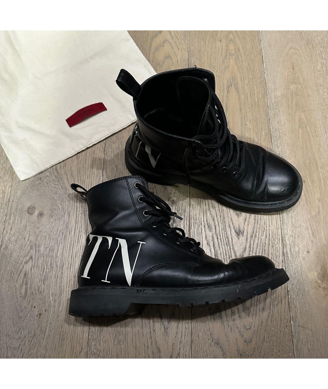 VALENTINO Черные кожаные ботинки, фото 7