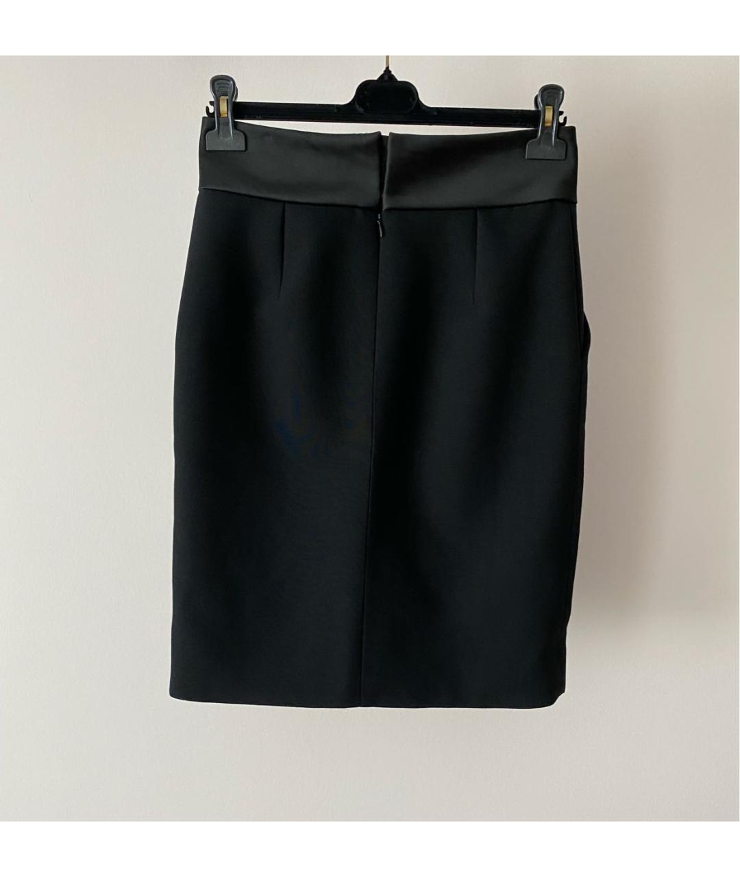 CELINE Черная шерстяная юбка мини, фото 2