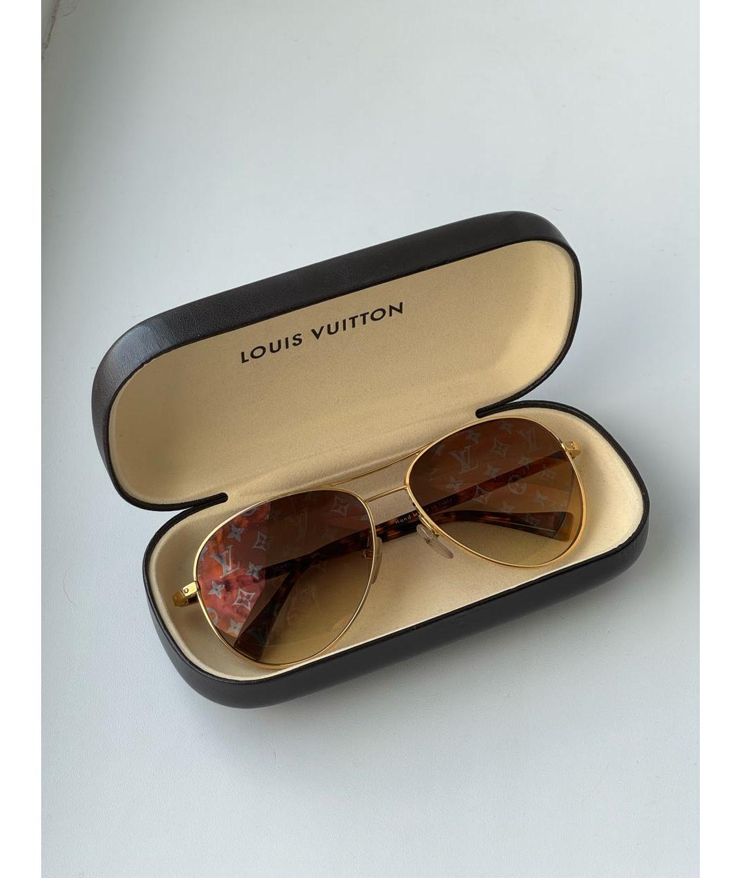 LOUIS VUITTON PRE-OWNED Золотые металлические солнцезащитные очки, фото 5