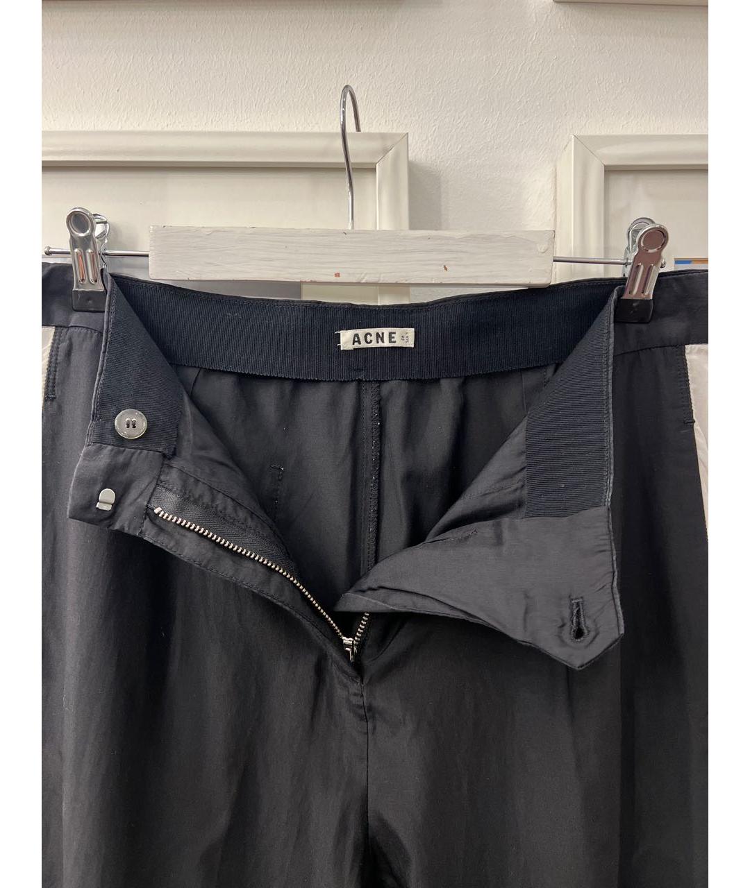 ACNE STUDIOS Черные шелковые брюки узкие, фото 3