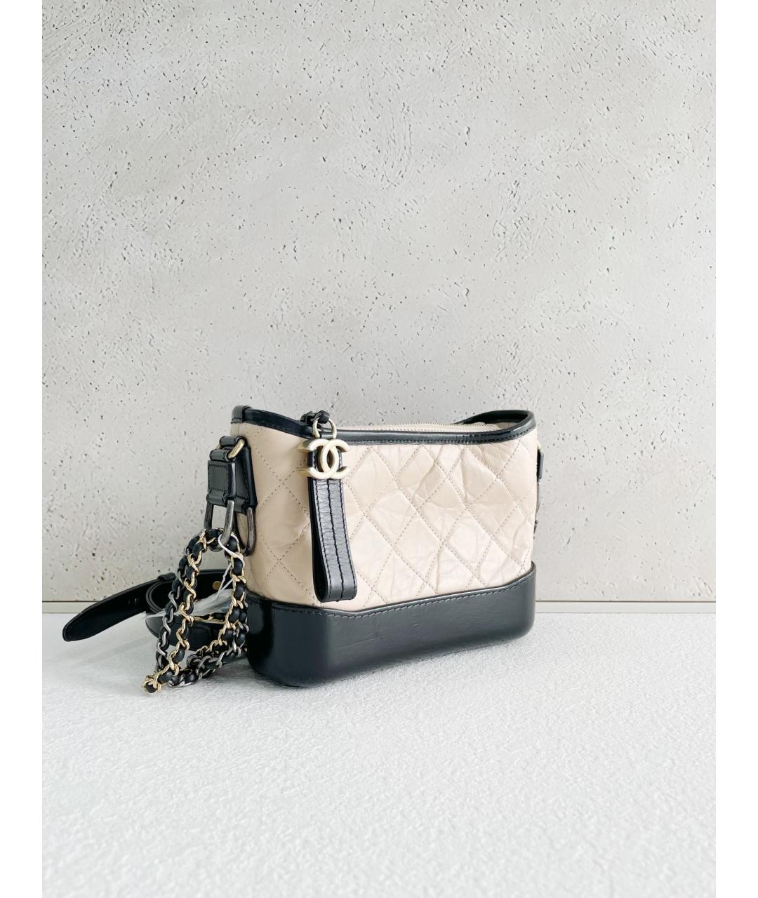 CHANEL Бежевая кожаная сумка через плечо, фото 3