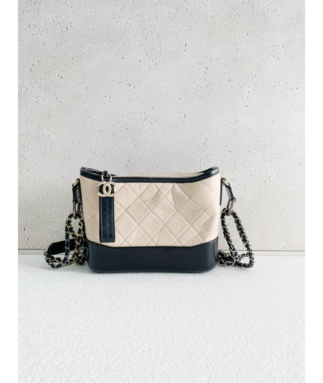 CHANEL Бежевая кожаная сумка через плечо, фото 7