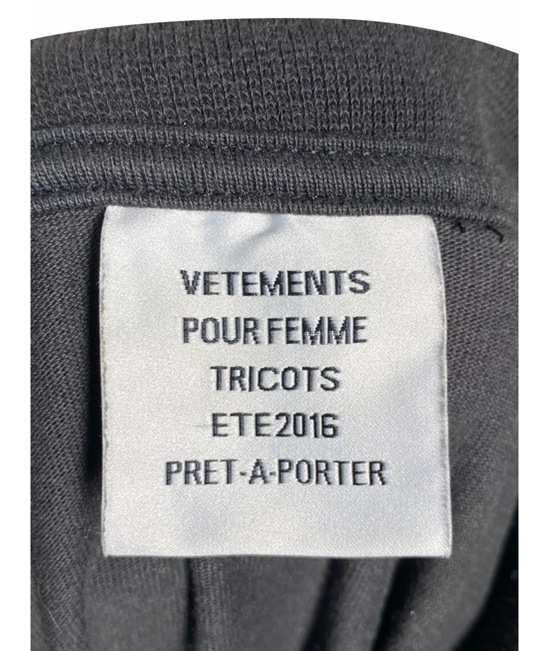 VETEMENTS Антрацитовое хлопковое повседневное платье, фото 5