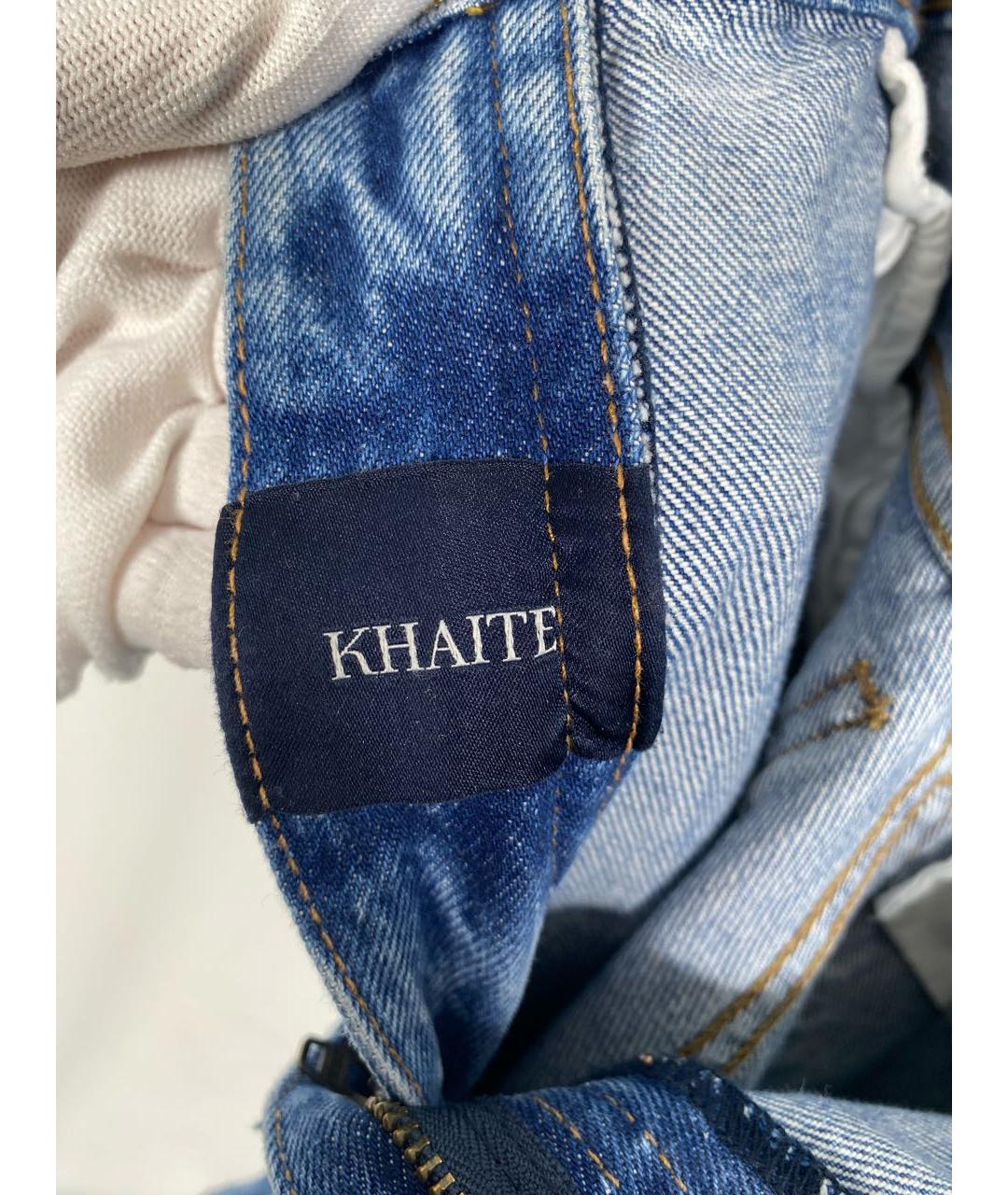 KHAITE Темно-синие хлопковые джинсы слим, фото 7