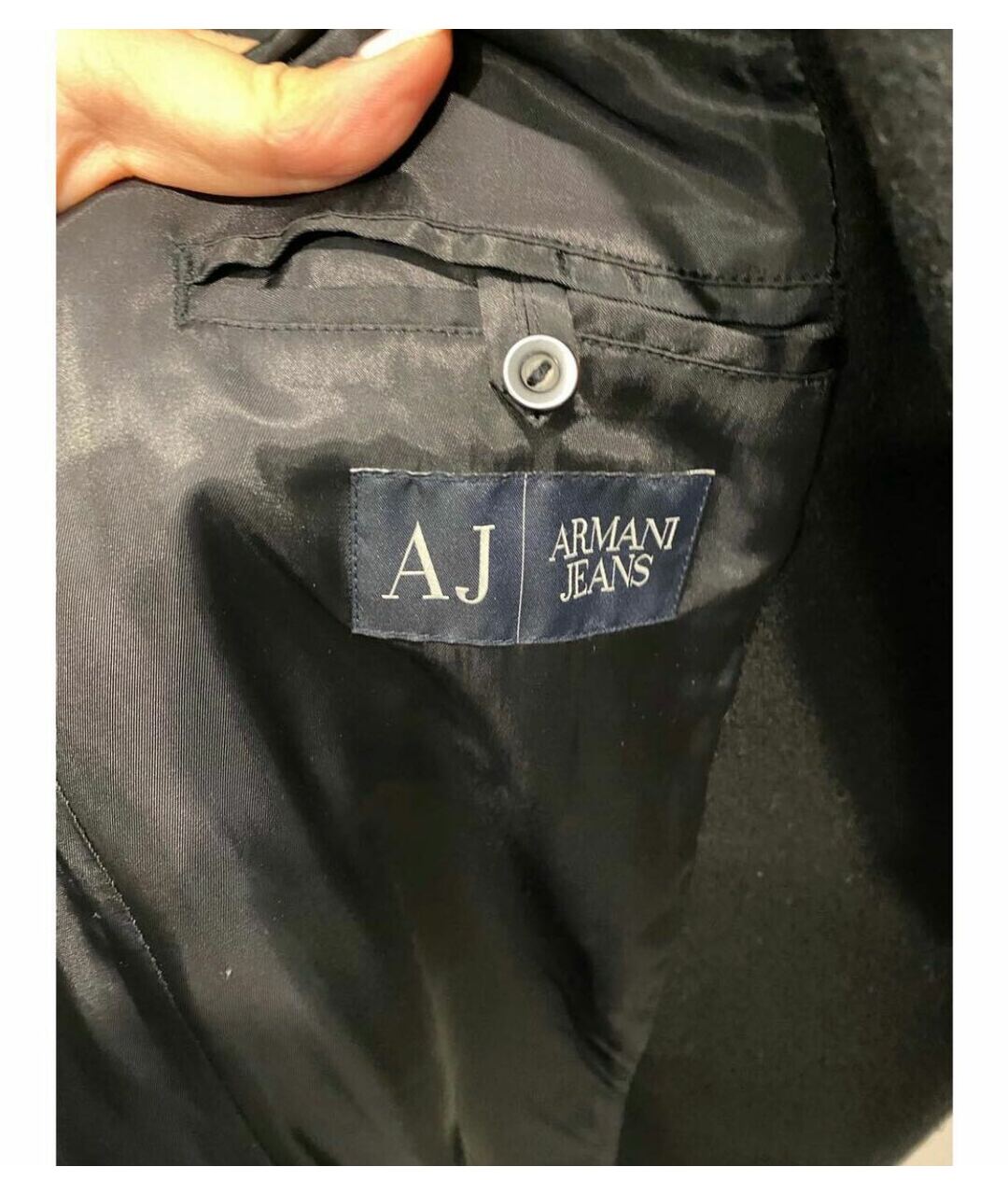 ARMANI JEANS Черное шерстяное пальто, фото 4