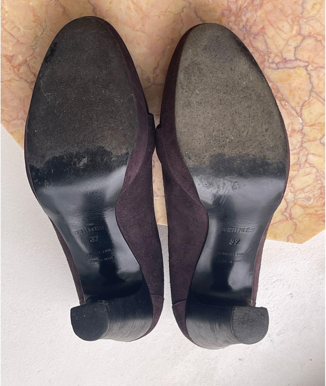 HERMES PRE-OWNED Коричневые замшевые туфли, фото 6