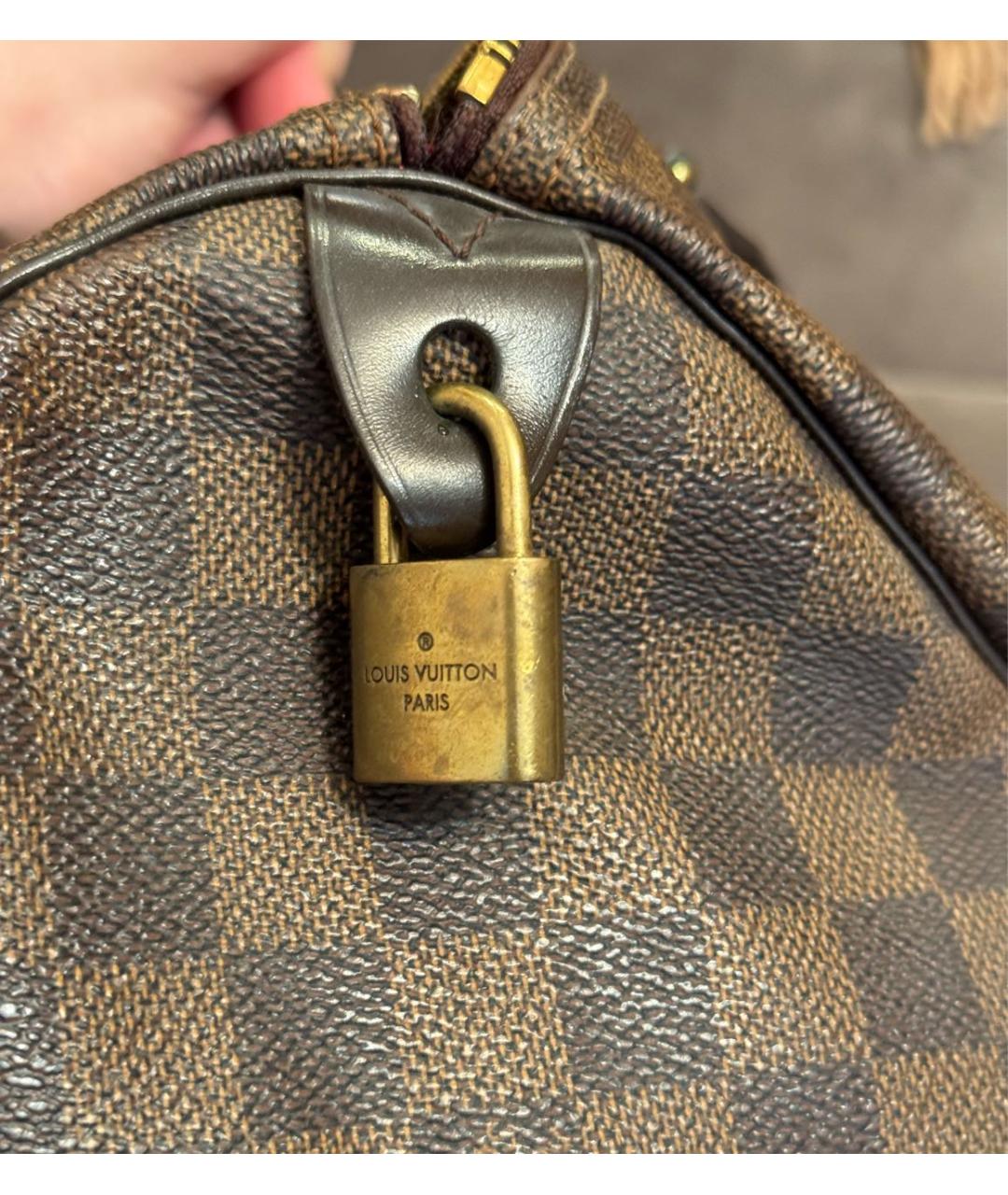 LOUIS VUITTON PRE-OWNED Коричневая сумка с короткими ручками, фото 8